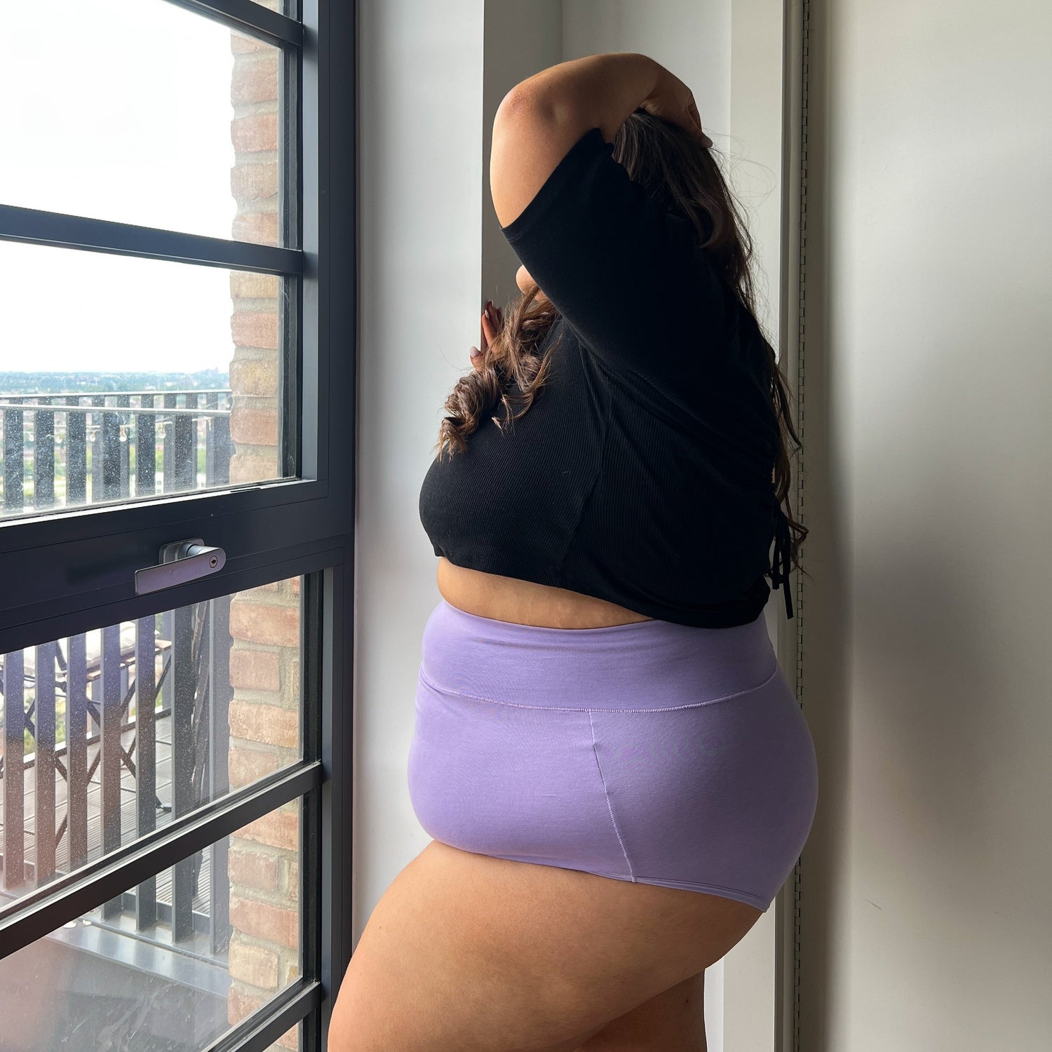 Culotte taille haute en coton bio - Cassis de Violet