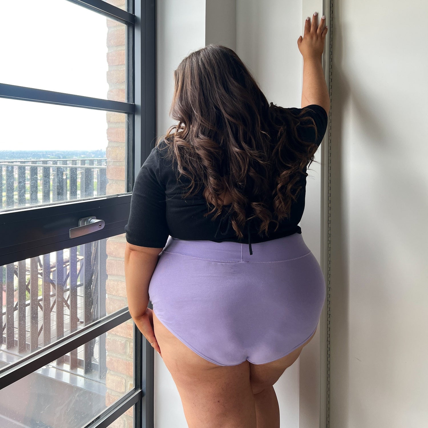 Culotte taille haute en coton bio - Cassis de Violet