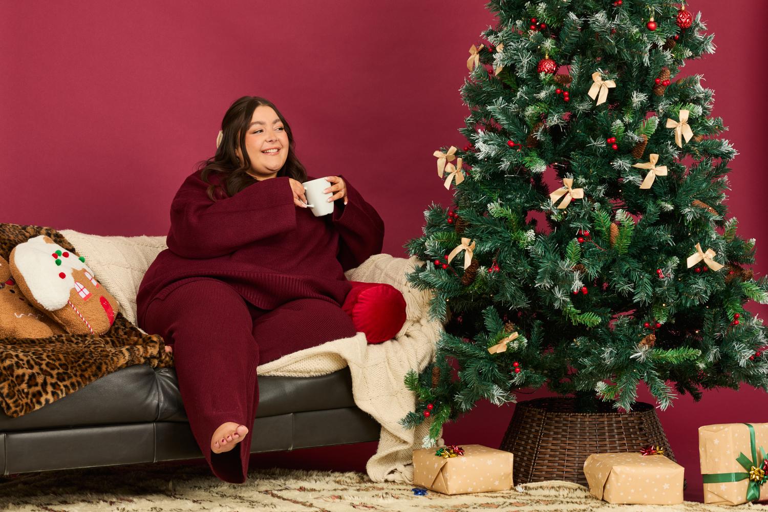 Knit Longline Jumper - Roast