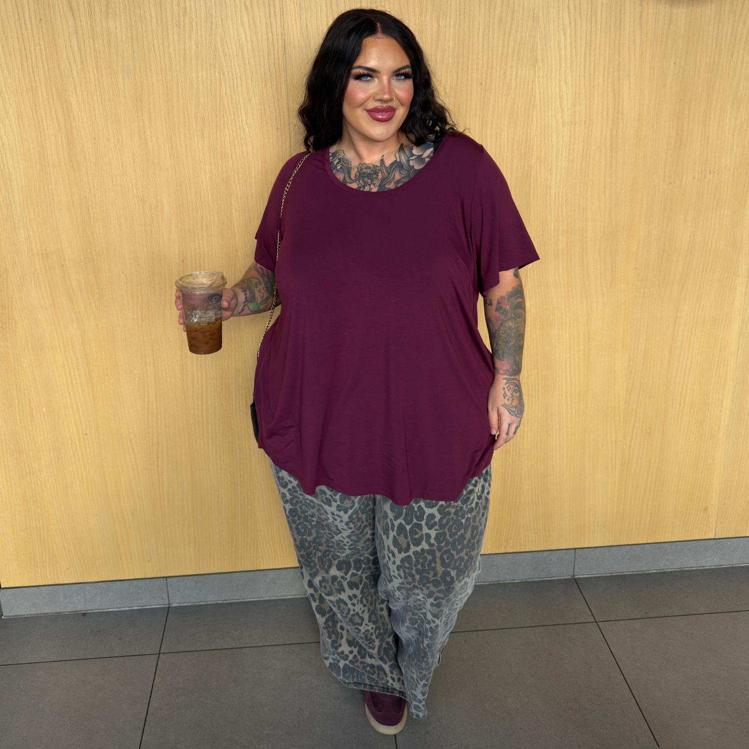 Bamboo Lounge T-Shirt - Cherry