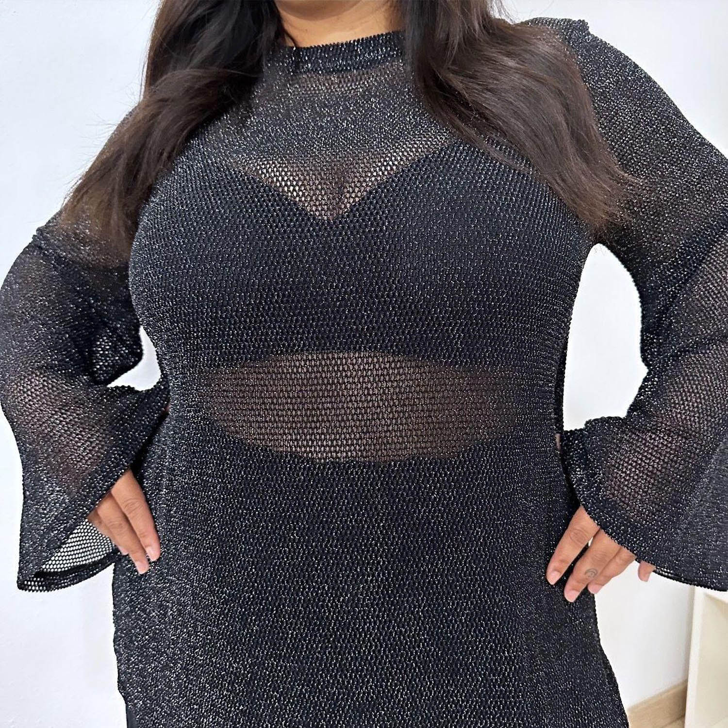 Glitter Fishnet Top - Stevie