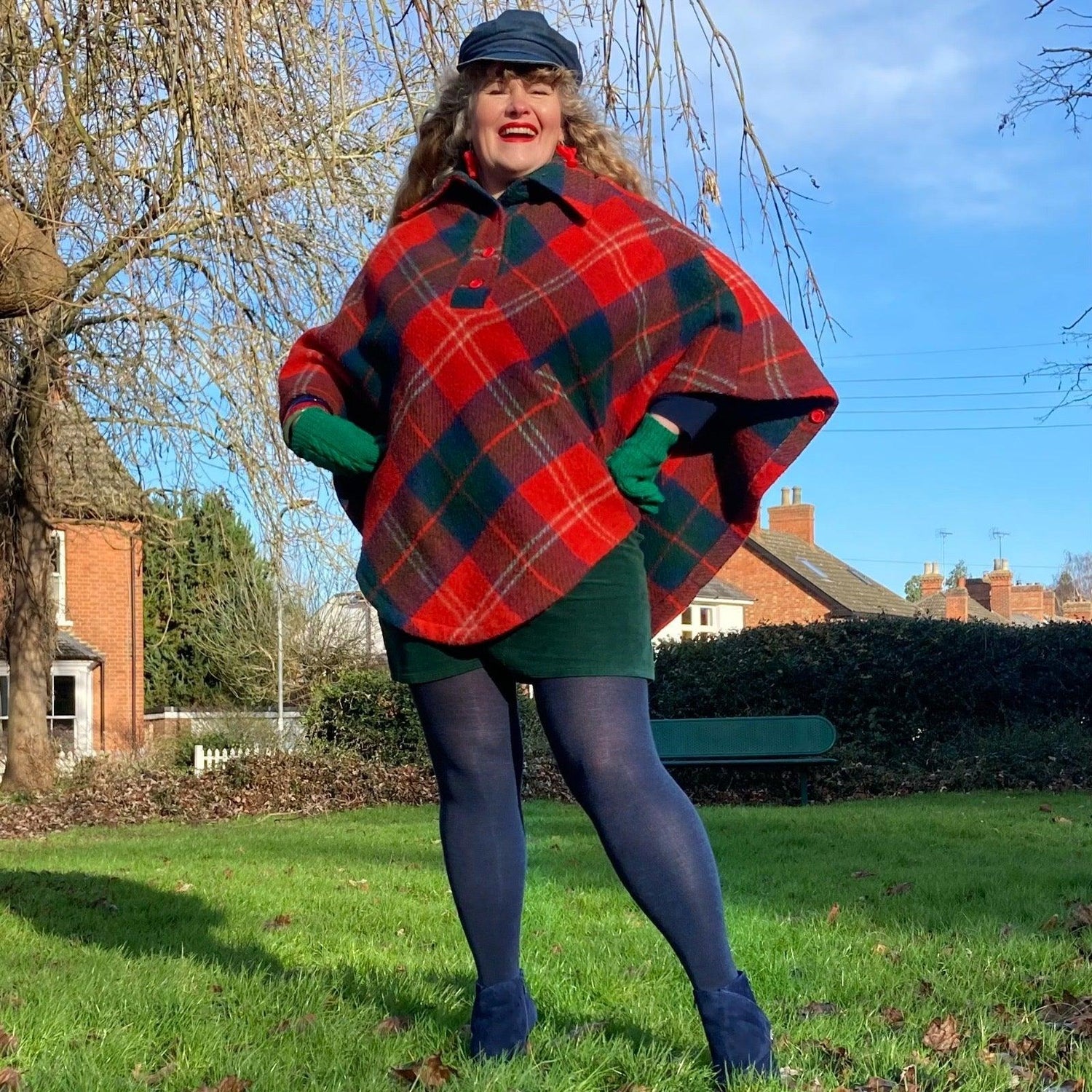 Merino Wool Tights - Royal Navy