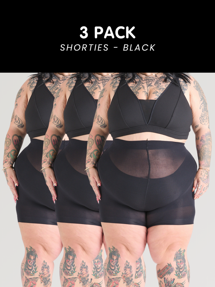 Shorties Black 3 Pack