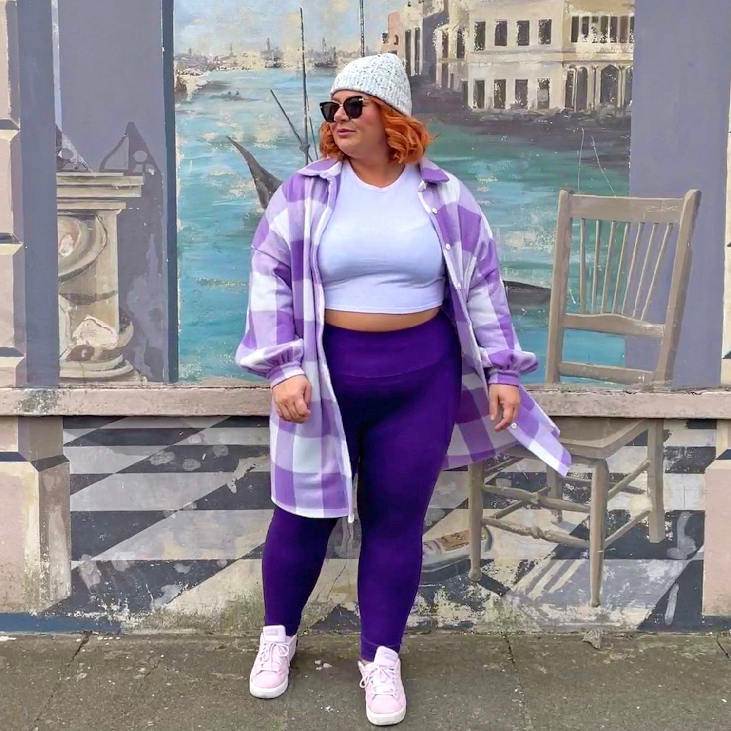 Leggings longs anti-squats - Suffragette Purple