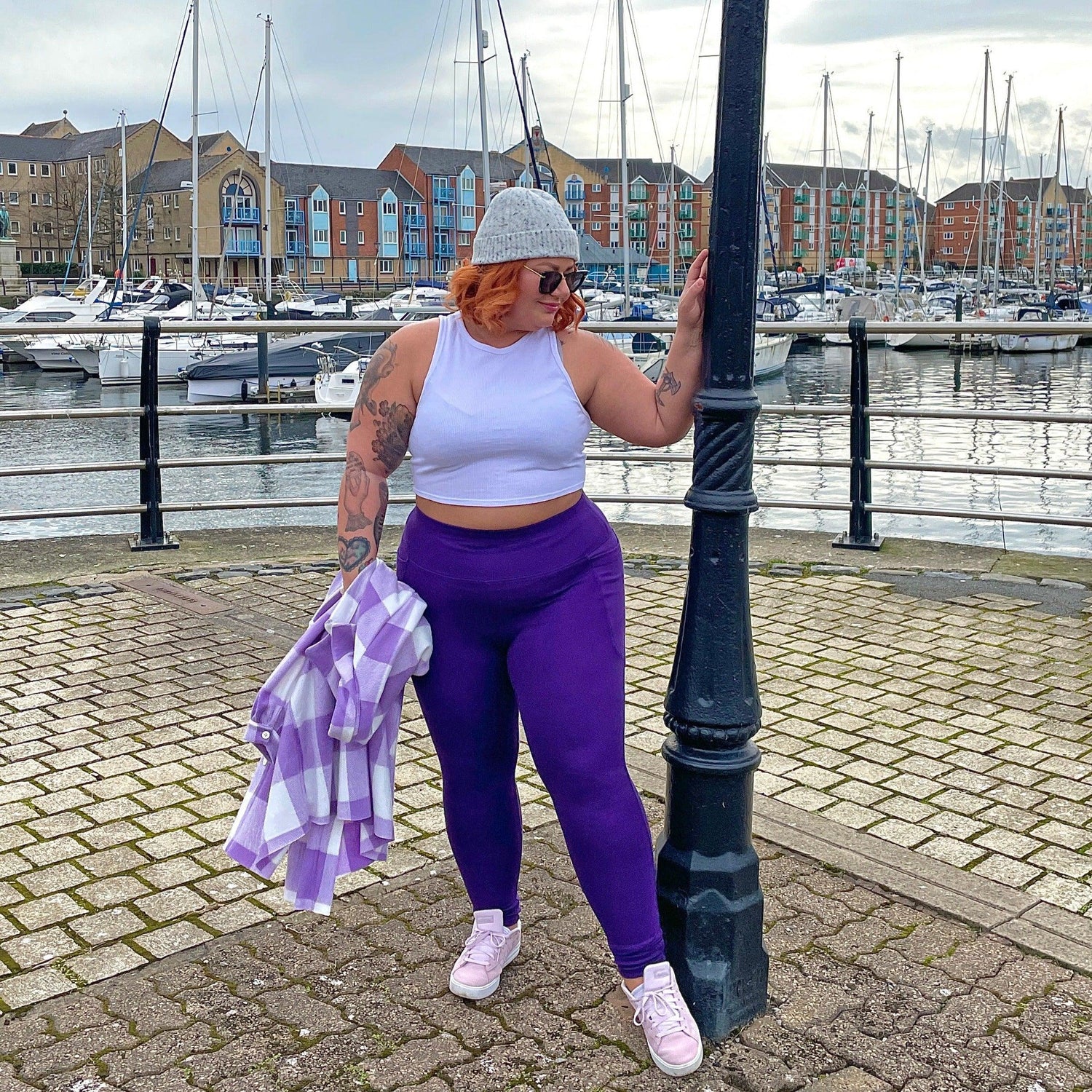 Leggings longs anti-squats - Suffragette Purple