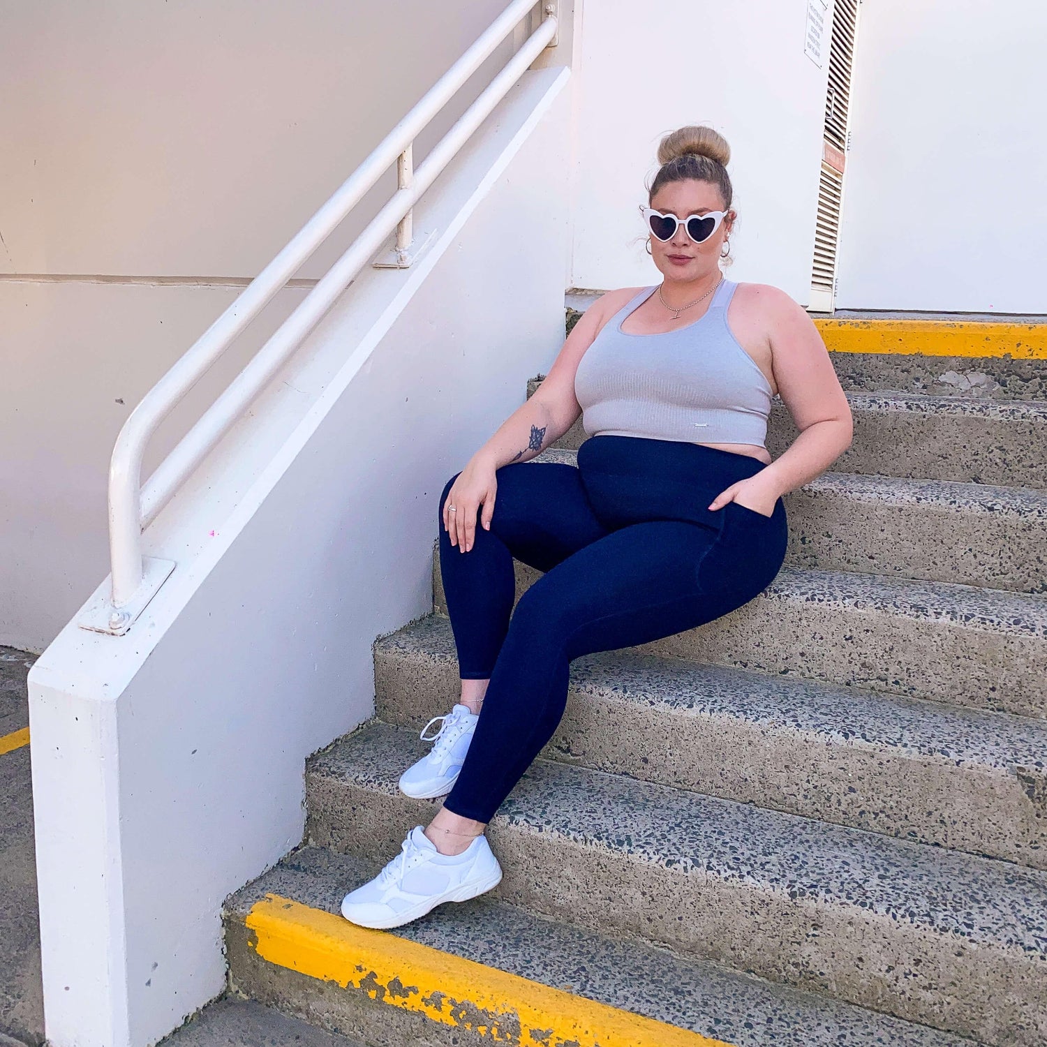 Długie legginsy Squat Proof - granatowe