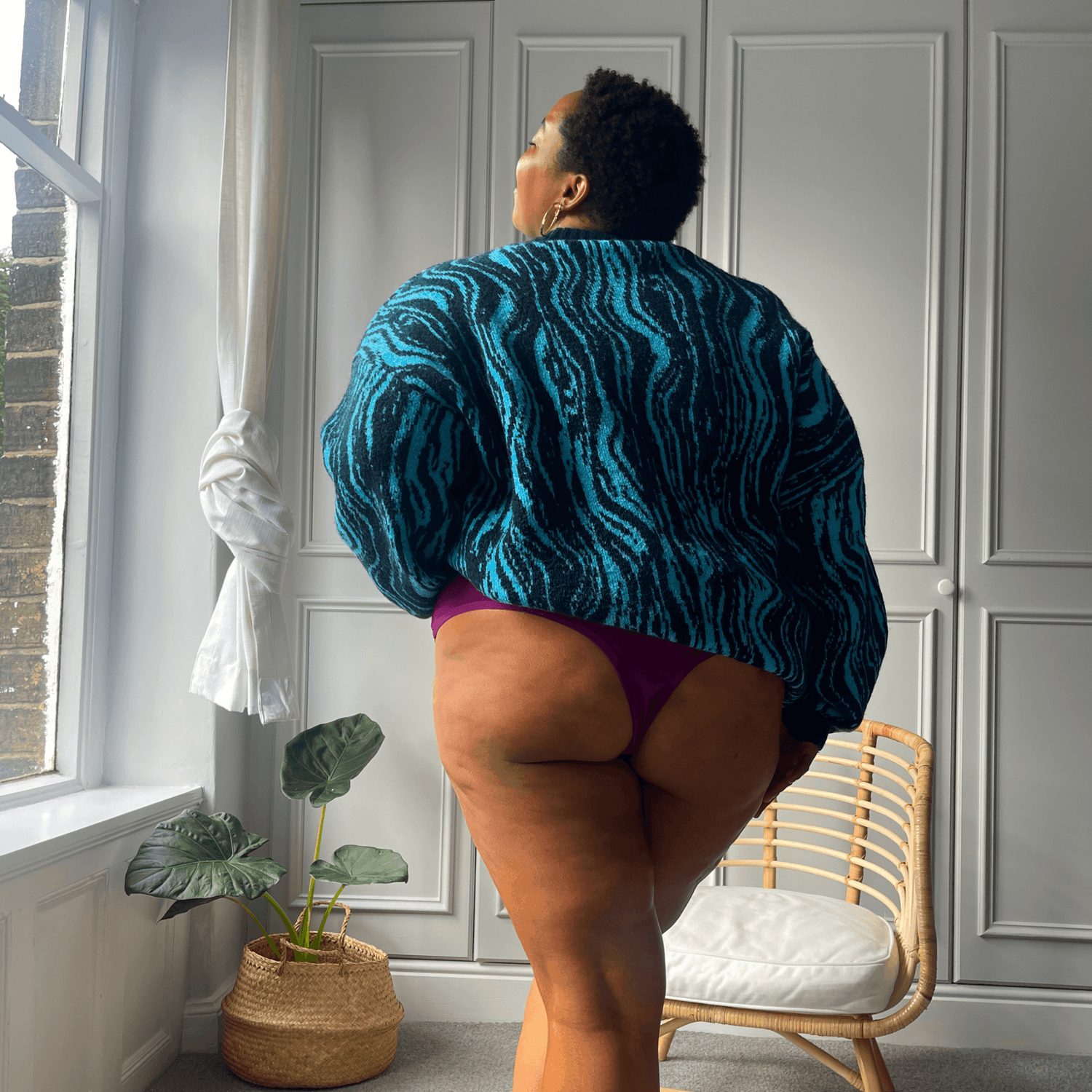 Organic Cotton Cheeky High Leg Knickers - Figgy Pudding