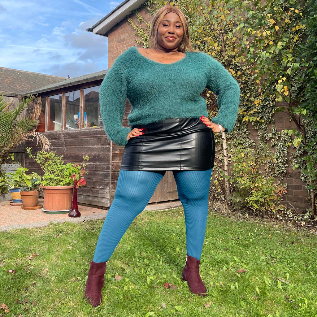 LE Tights - Ribbed Tights - Blueberry Muffin
