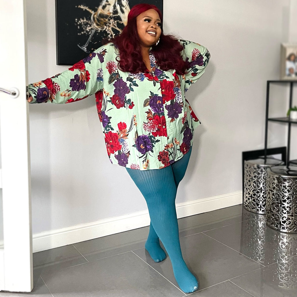LE Tights - Ribbed Tights - Blueberry Muffin